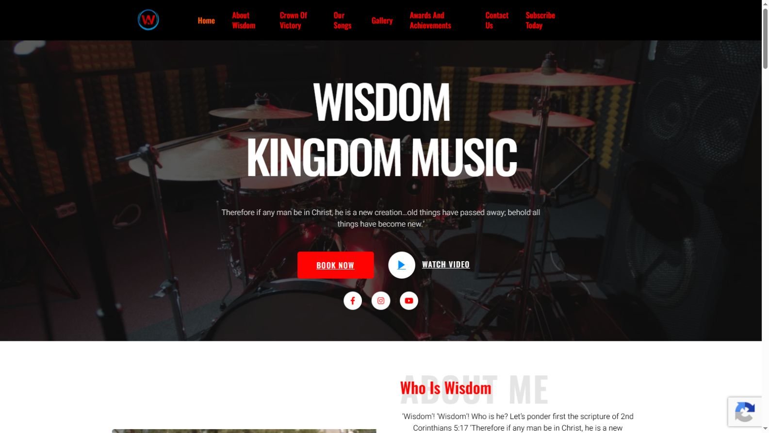 Wisdom Kingdom Music website screenshot